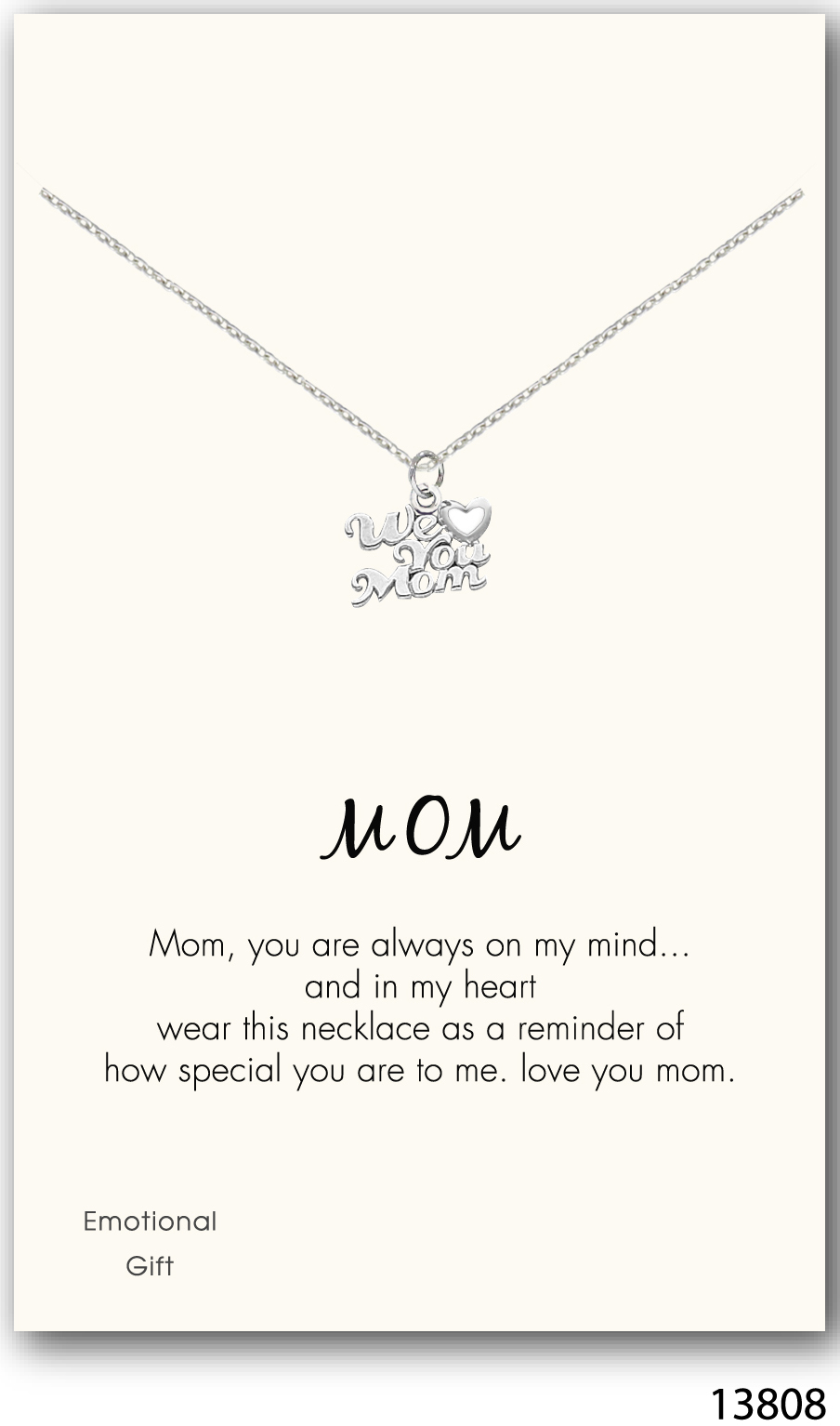 We love you mom! silver pendant